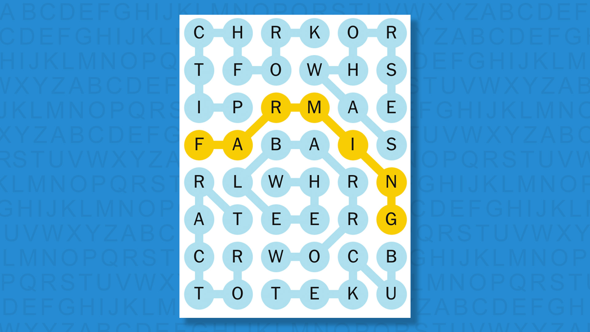 NYT Strands answer for game 836 on a blue background
