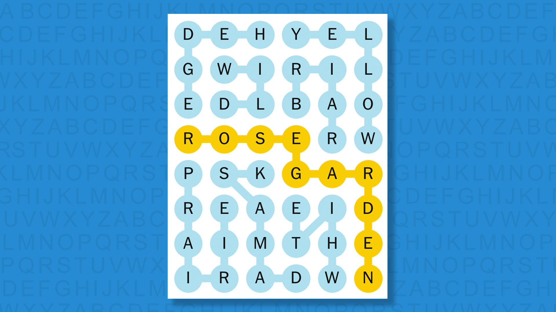 NEW Strands answer for game 822 on a blue background