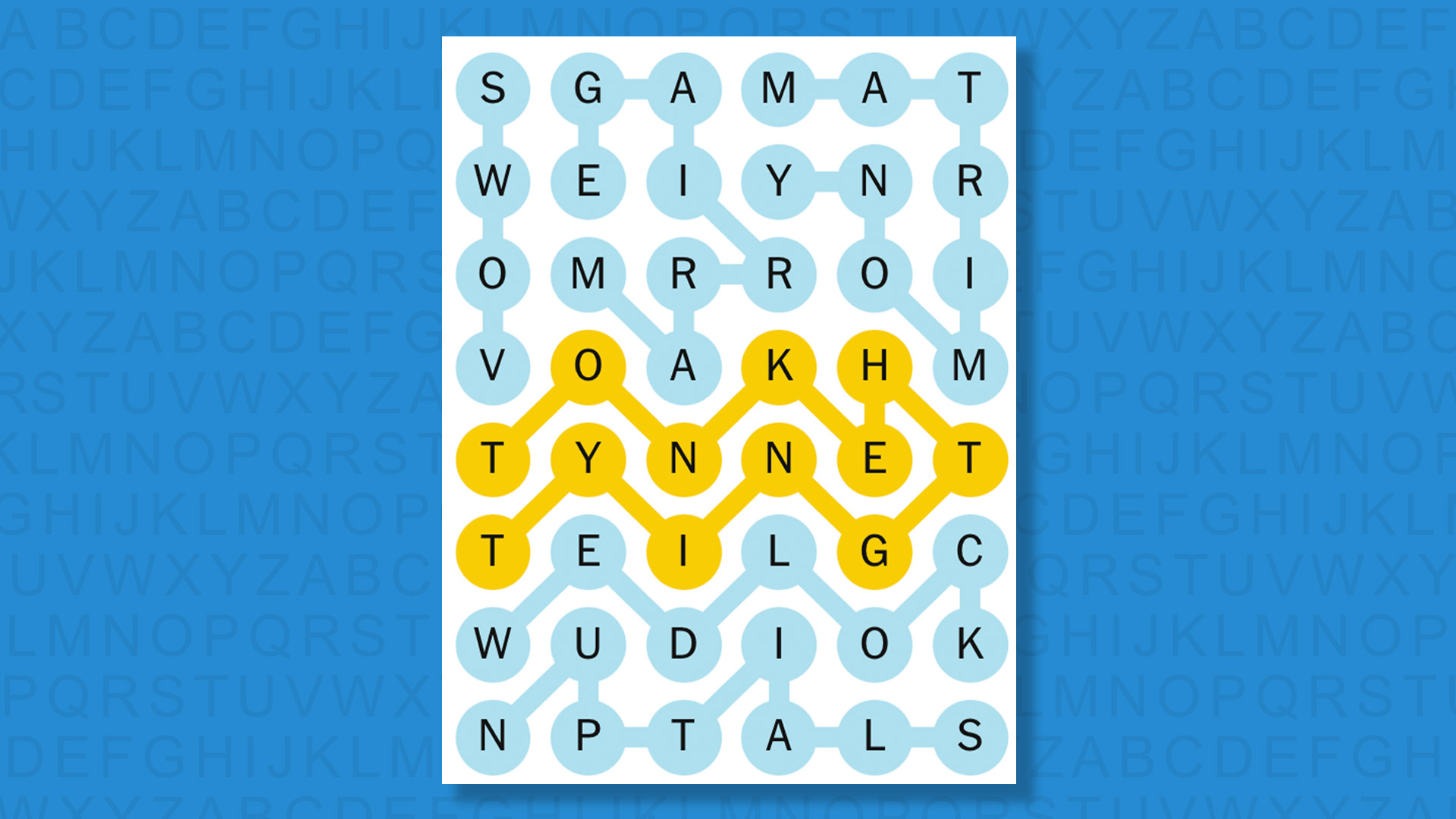 NEW Strands answer for game 825 on a blue background