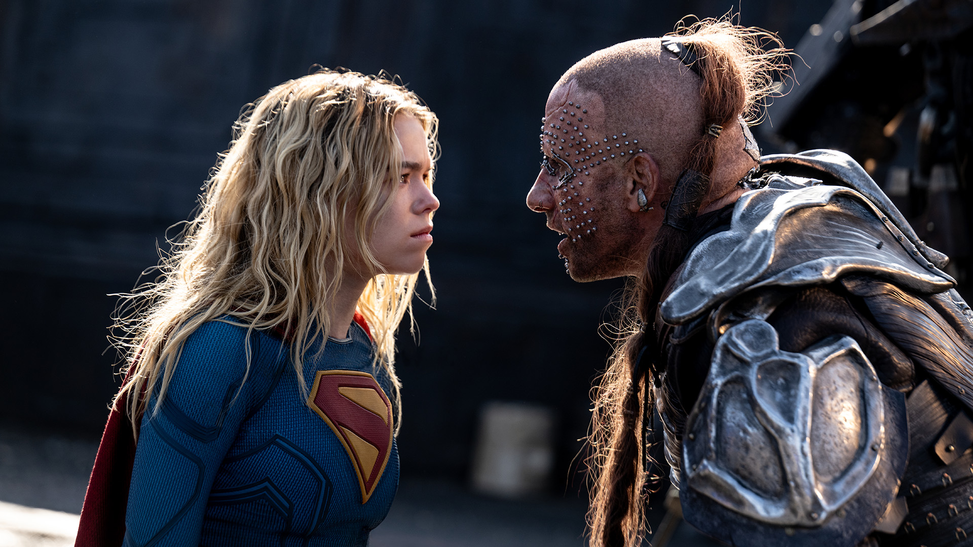 Kara Zor-El and Krem stare at each other in Supergirl