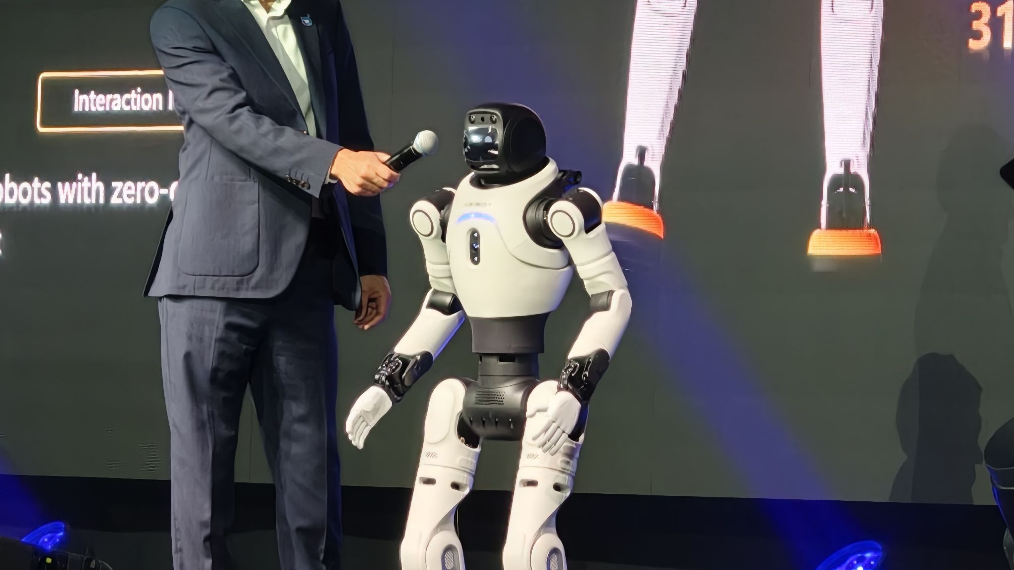 AGIBOT X2 is 'interviewed' on stage