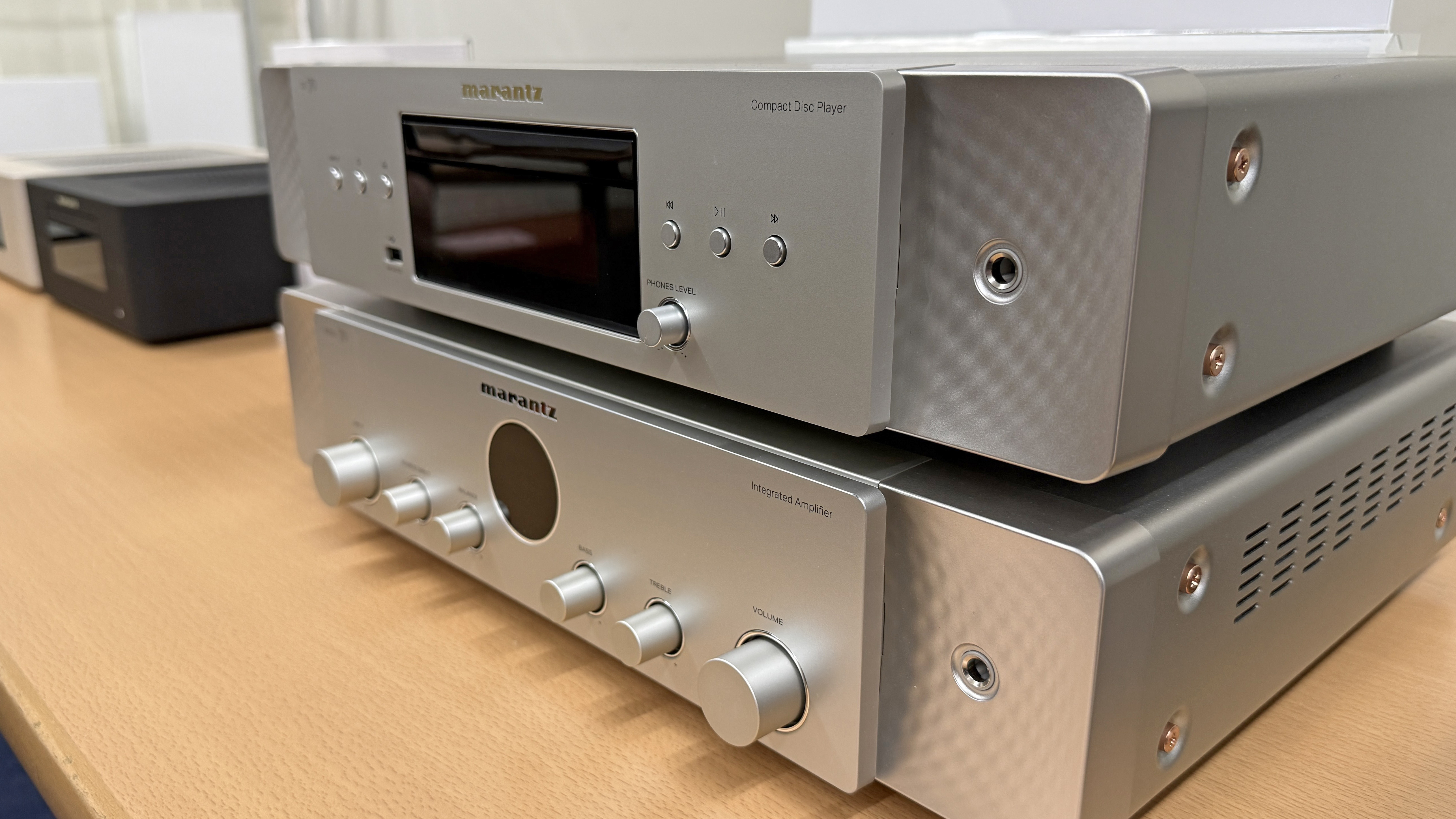 Marantz Model 70 amplifier and CD 70 CD player on wooden surface