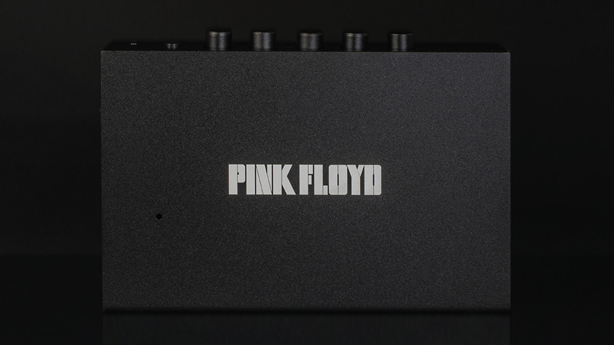 The back of the Pink Floyd x We Are Rewind cassette player features the Pink Floyd logo