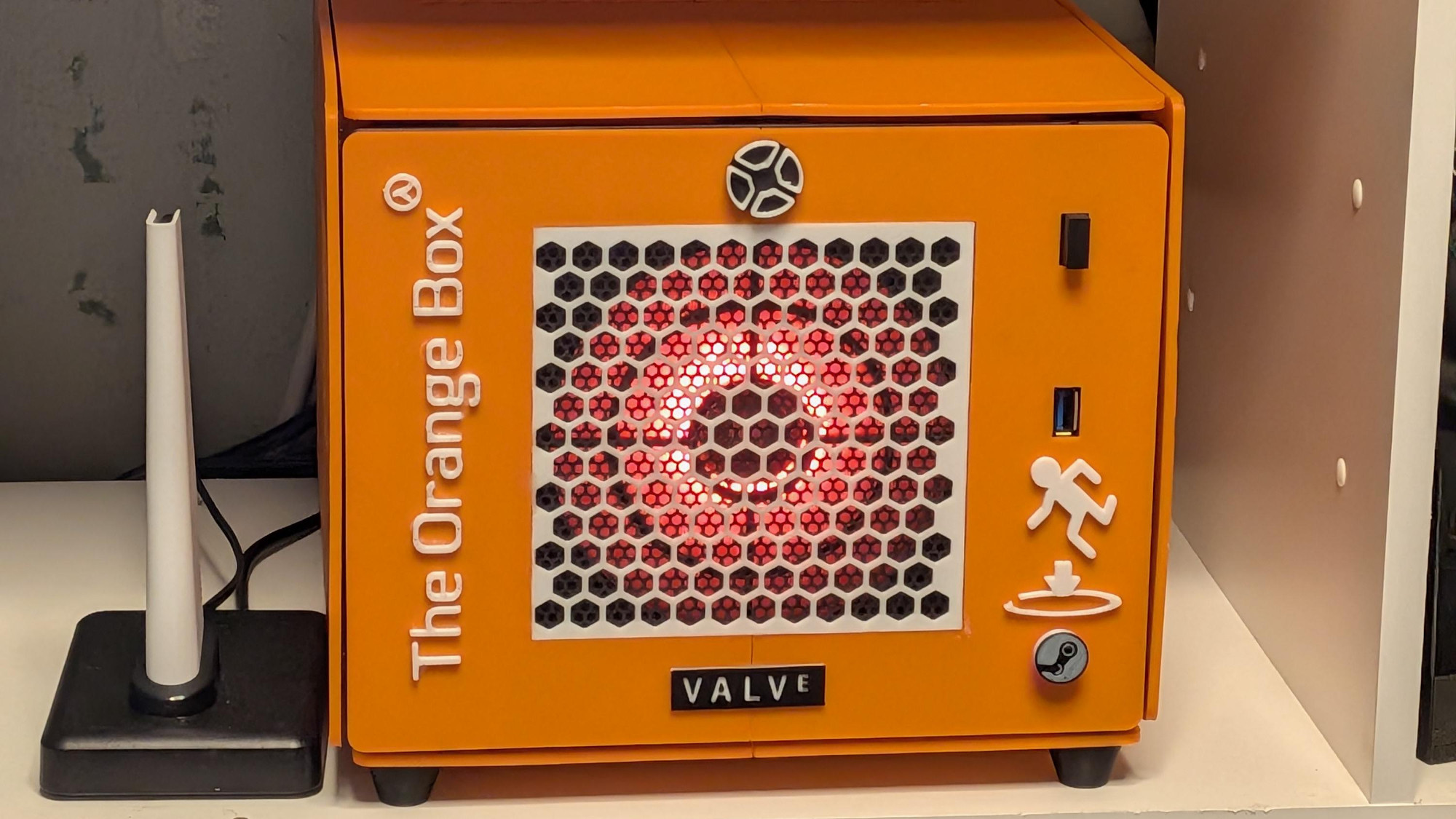 'The Orange Box' compact PC that is a custom version of the Steam Machine