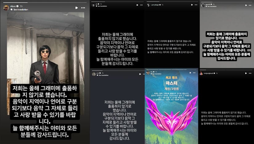 Grammy CEO issues statement after BTS boycotts 2027 award show