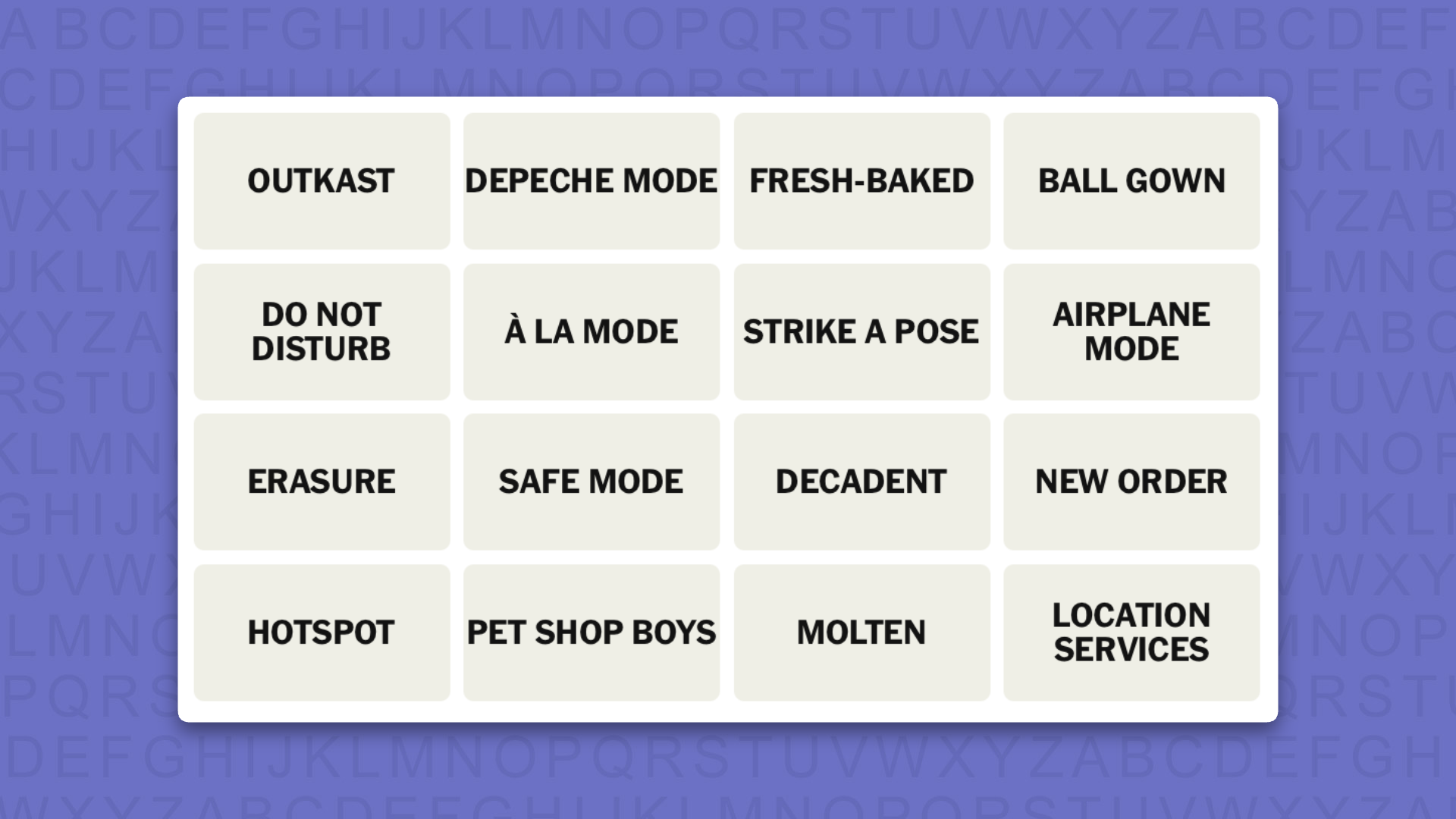 NEW Connections tip for game 1125 on a purple background