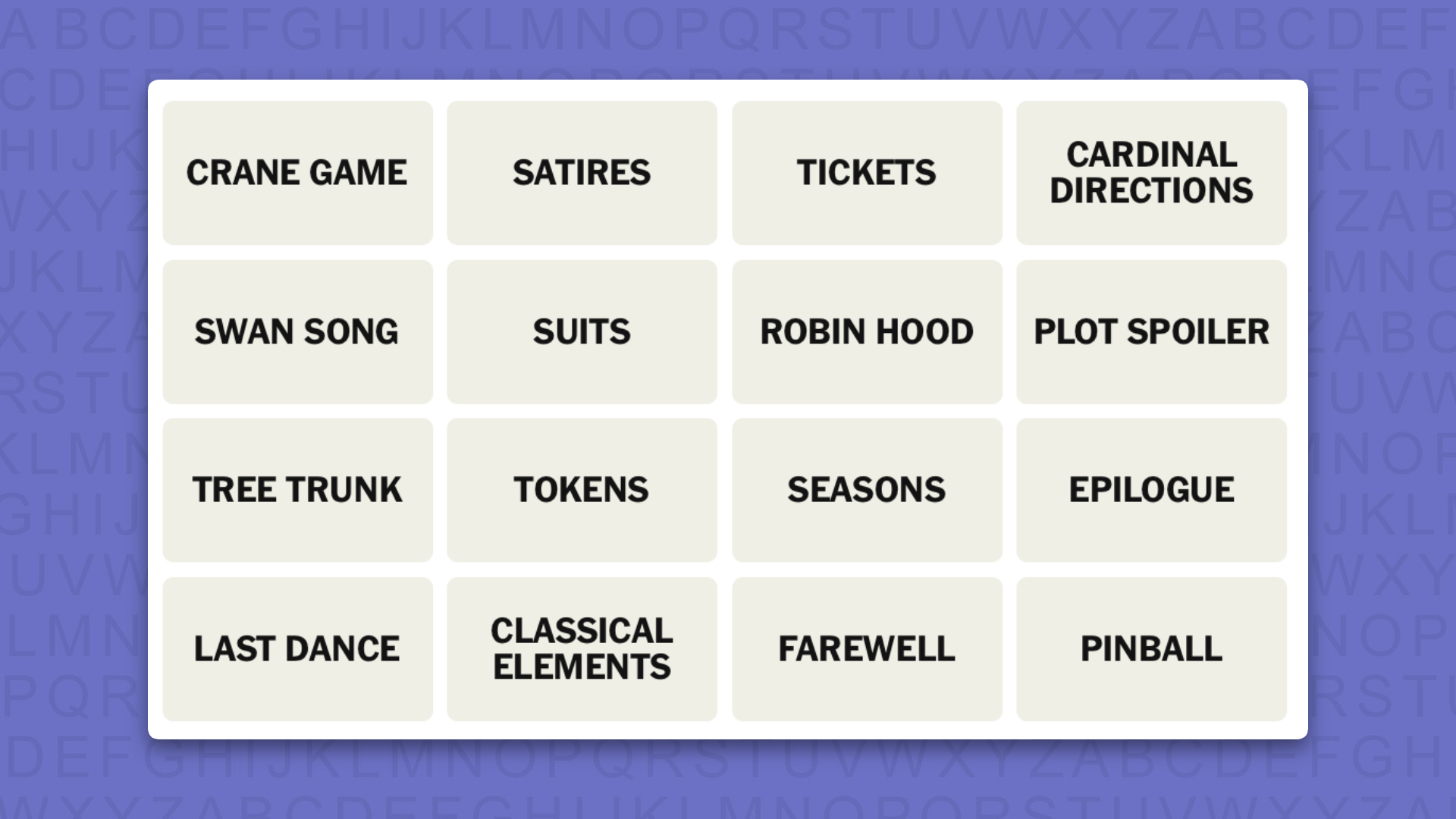 NEW Connections tip for game 1132 on a purple background
