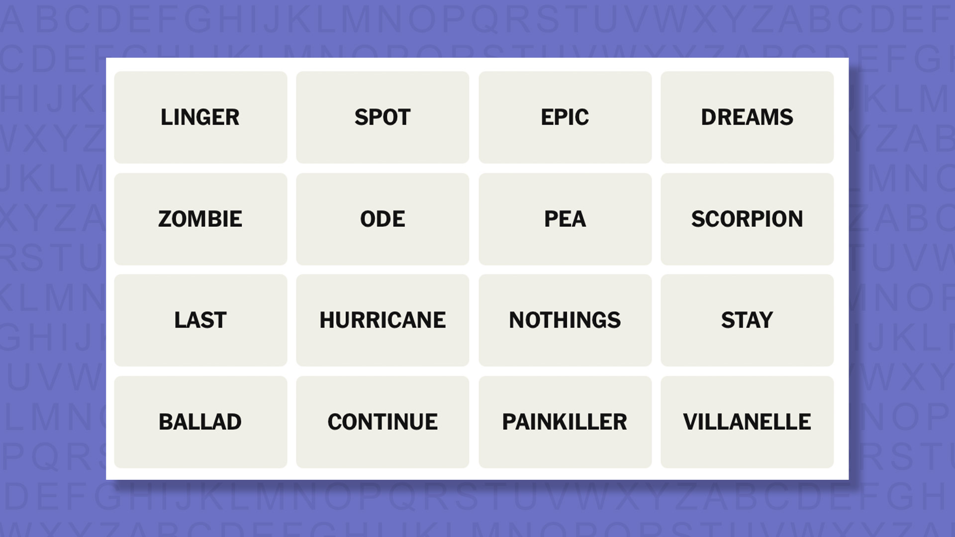 NEW Connections tip for game 1119 on a purple background