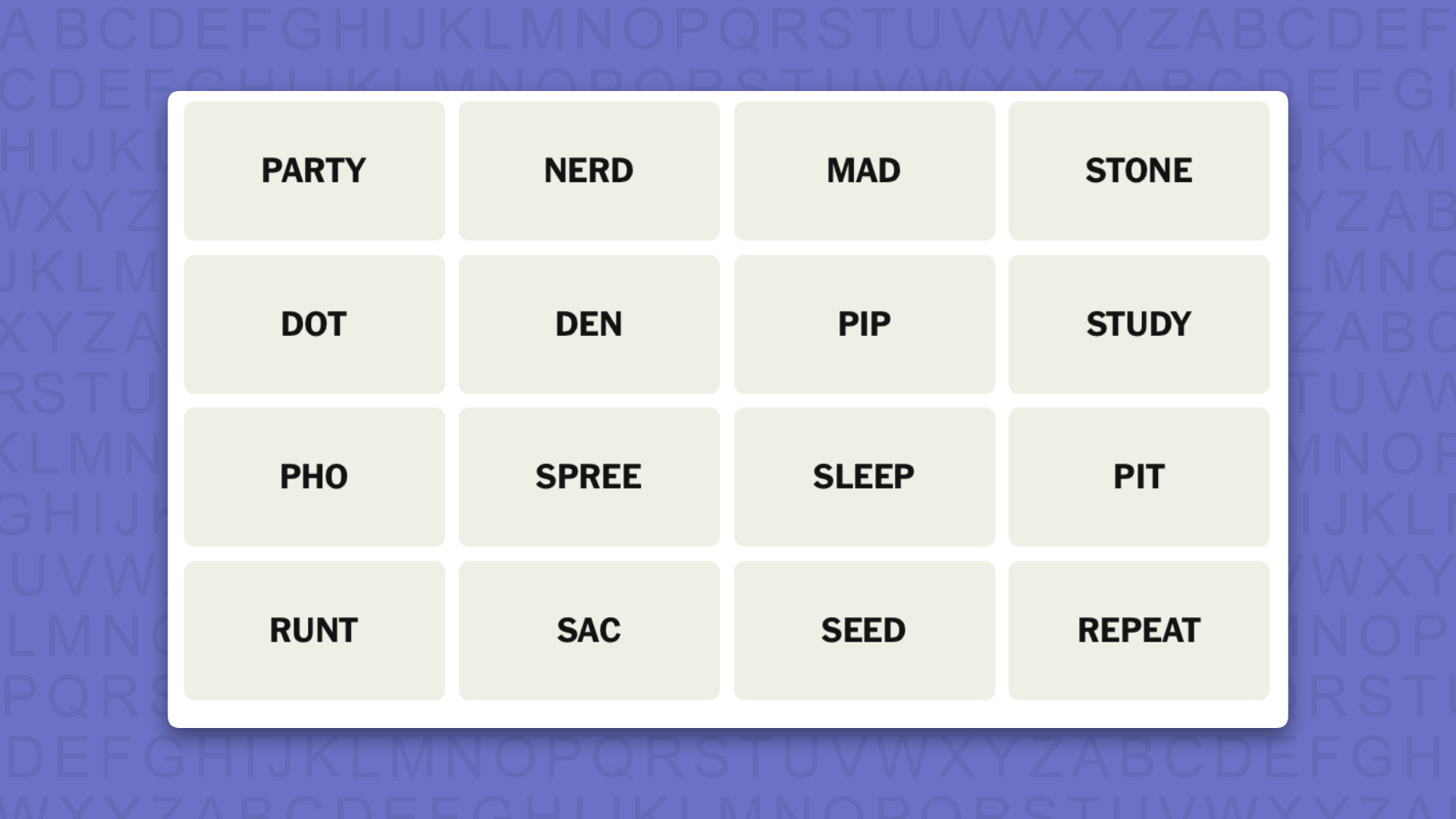 NEW Connections tip for game 1127 on a purple background