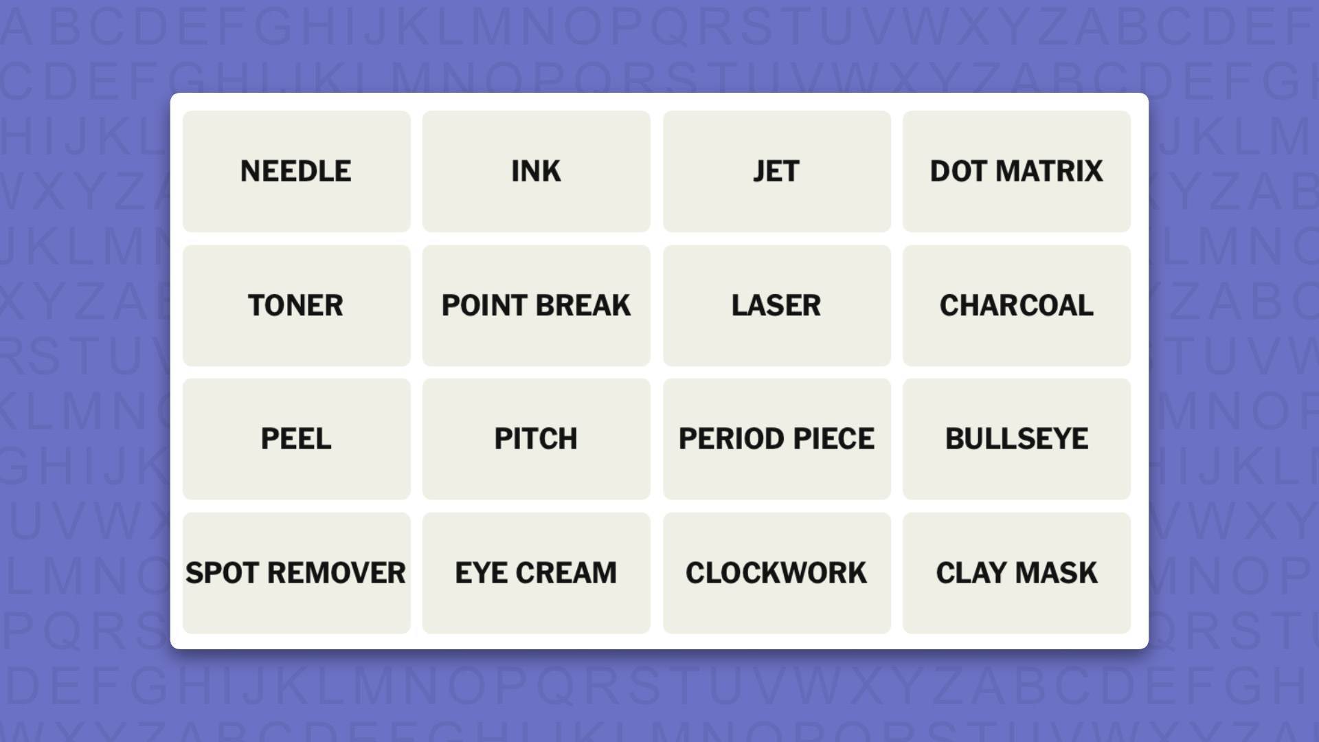 NEW Connections tip for game 1131 on a purple background