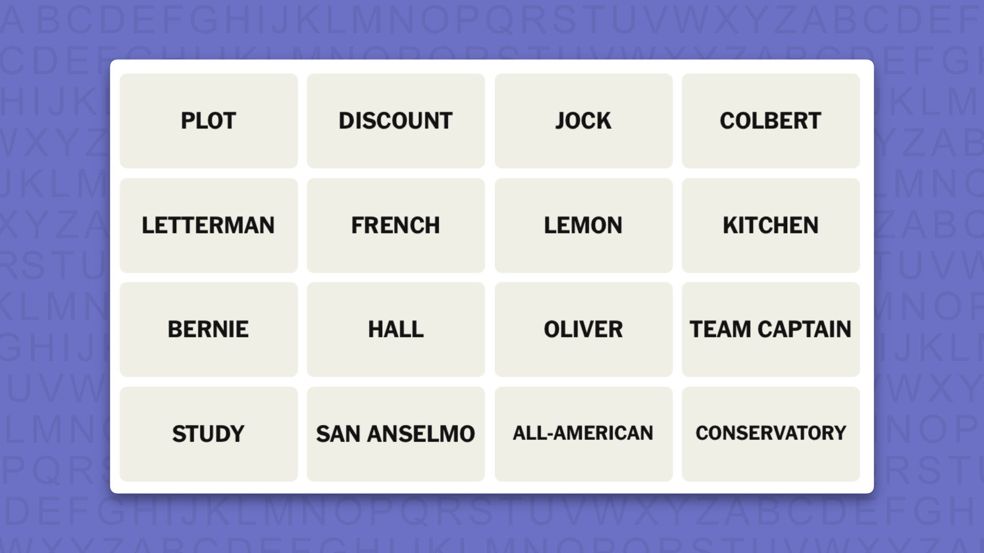 NEW Connections tip for game 1122 on a purple background