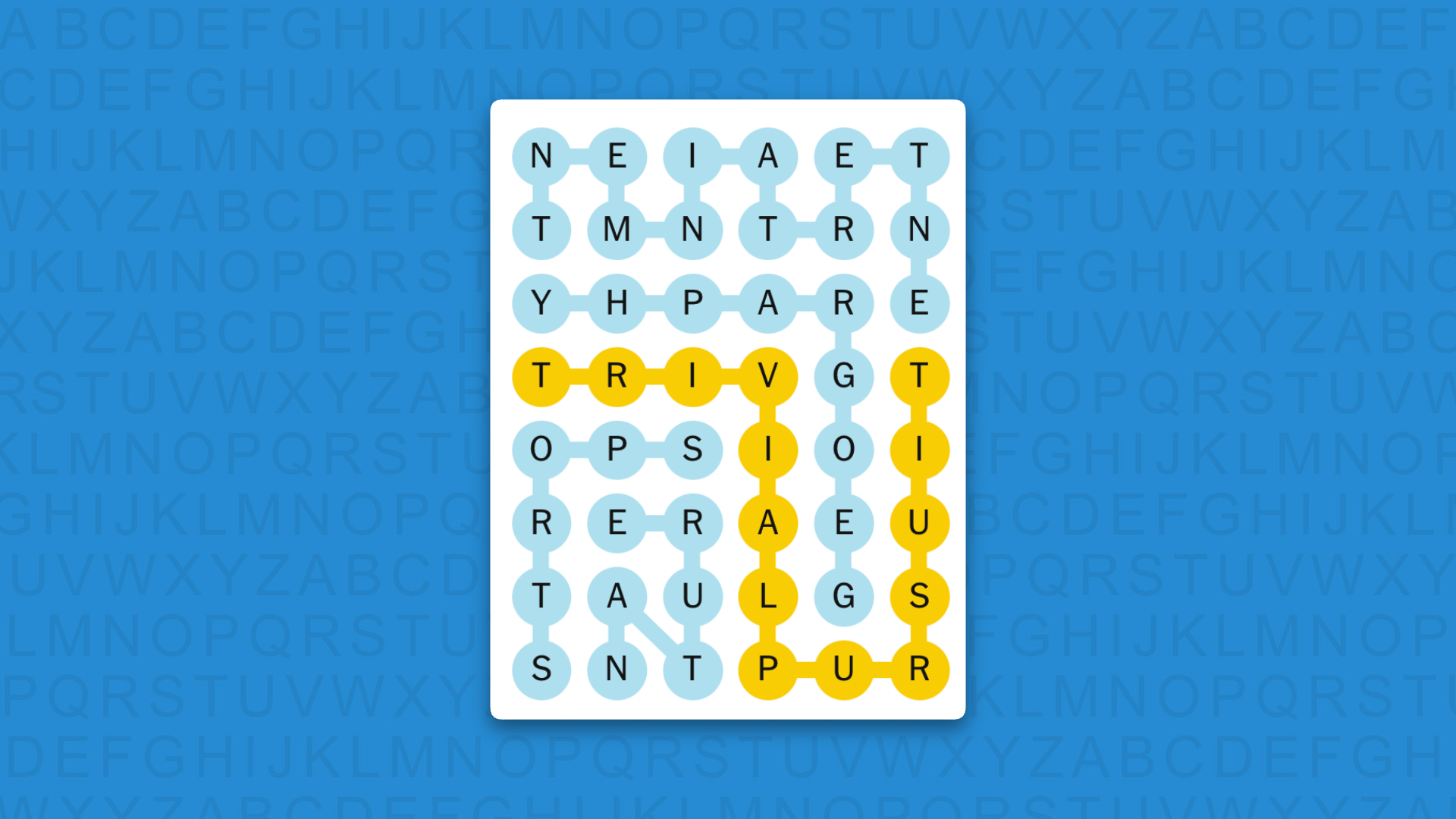 NYT Strands answer for game 866 on a blue background