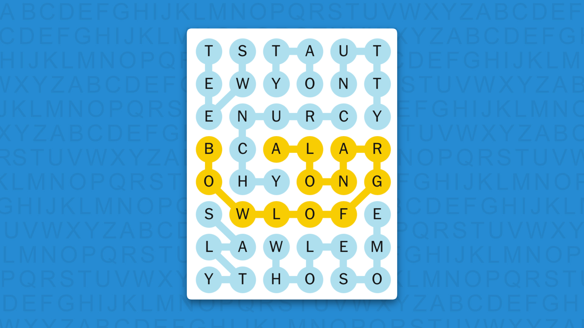 NYT Strands answer for game 867 on a blue background