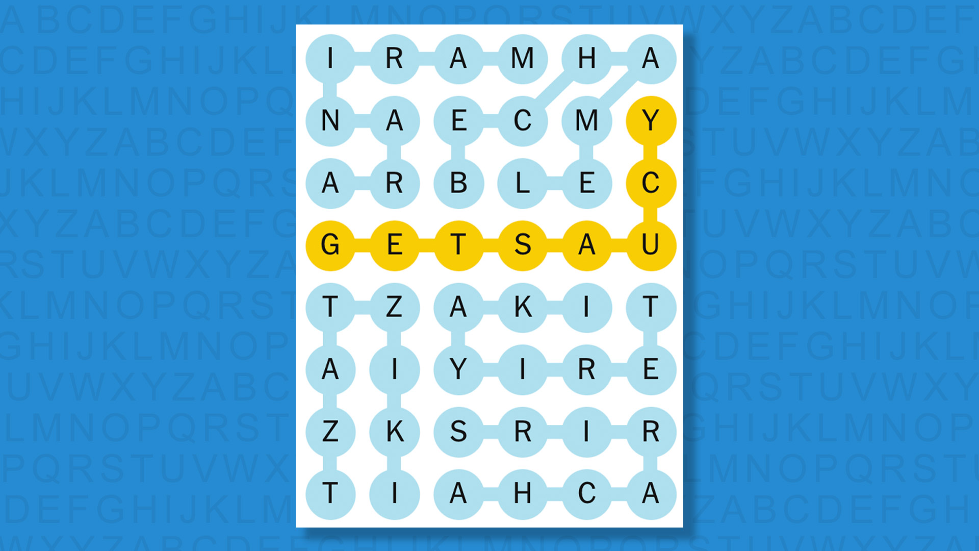 NEW Strands answer for game #851 on a blue background