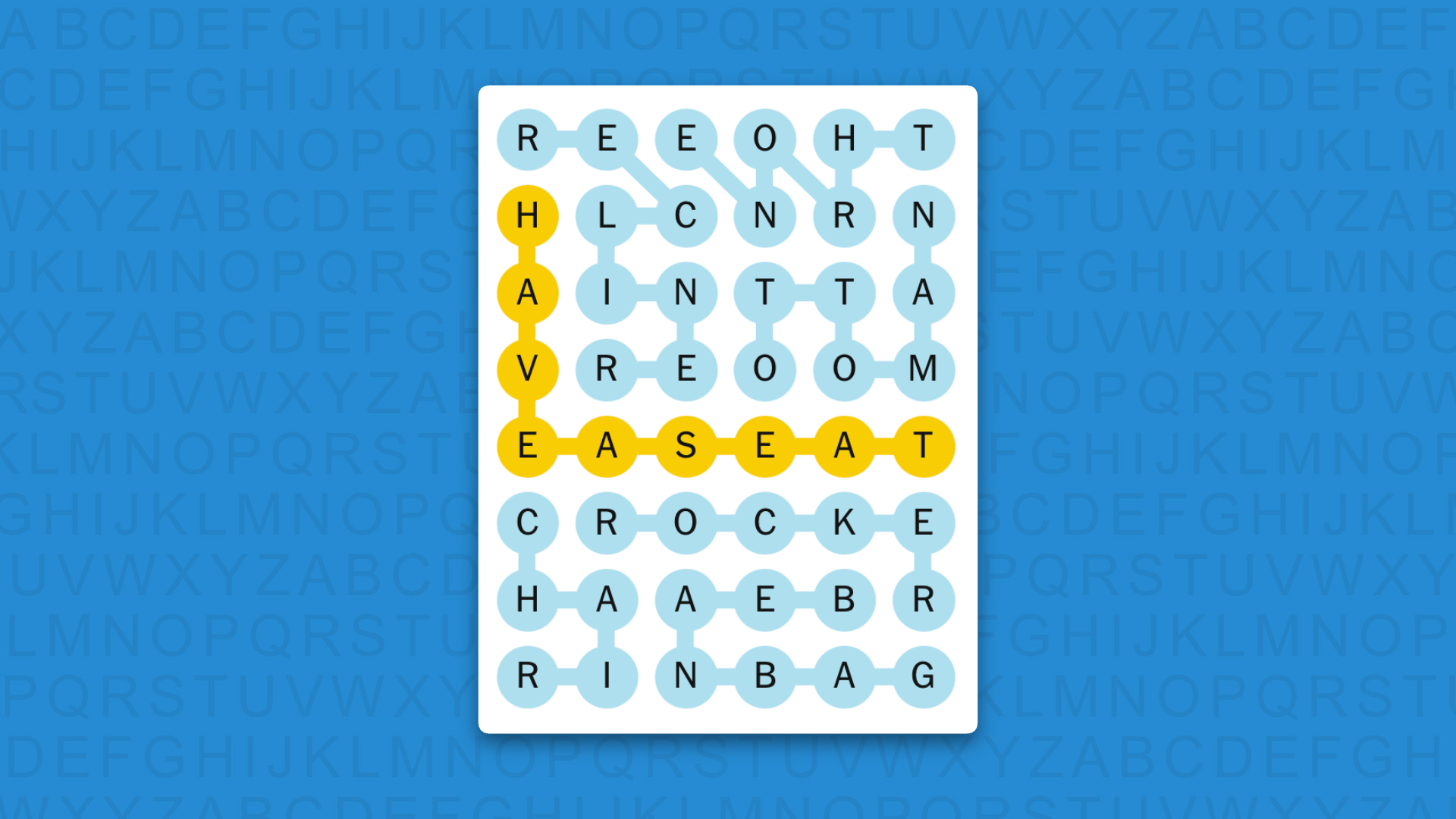 NYT Strands answer for game 863 on a blue background