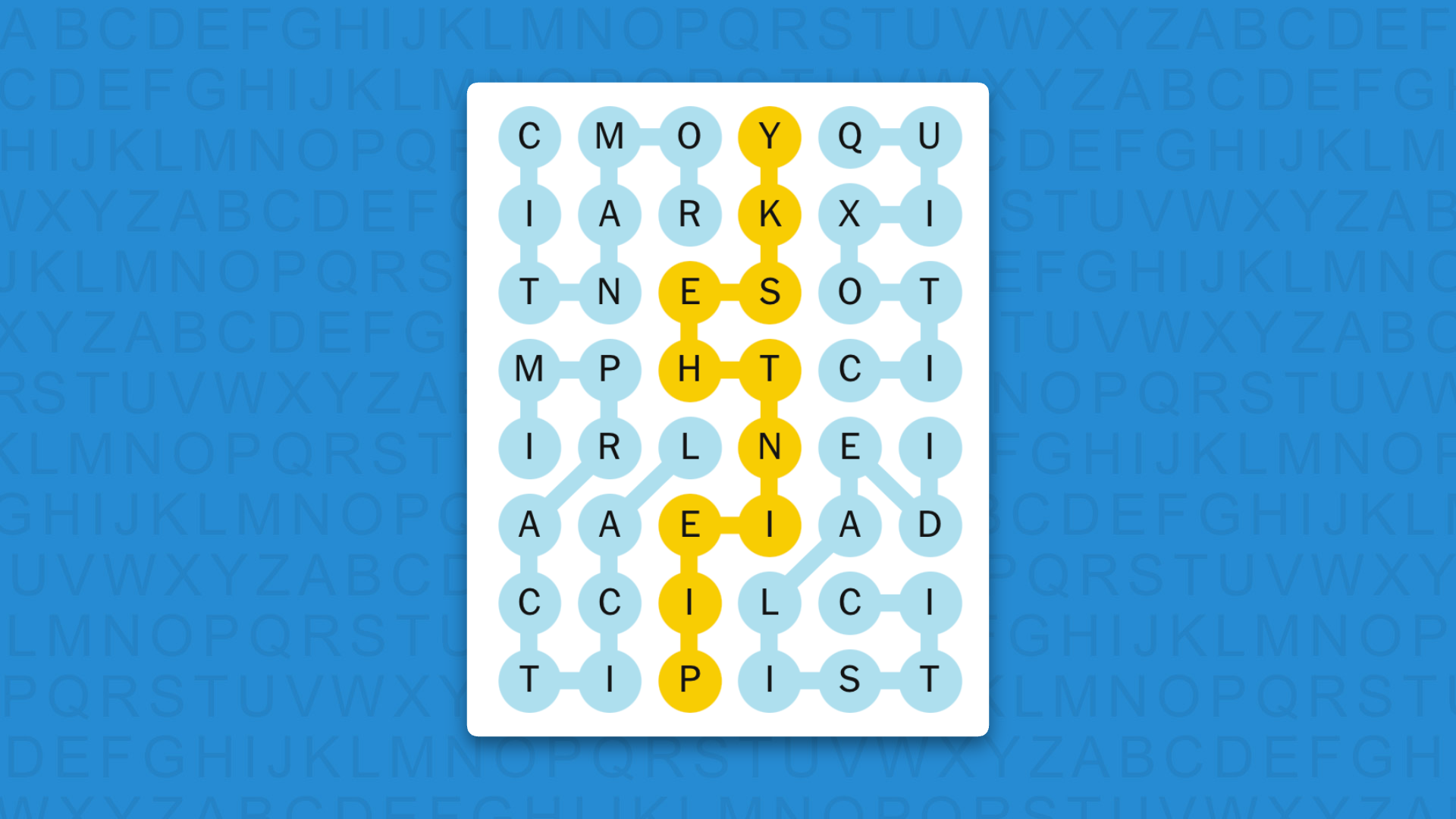 NYT Strands answer for game 864 on a blue background