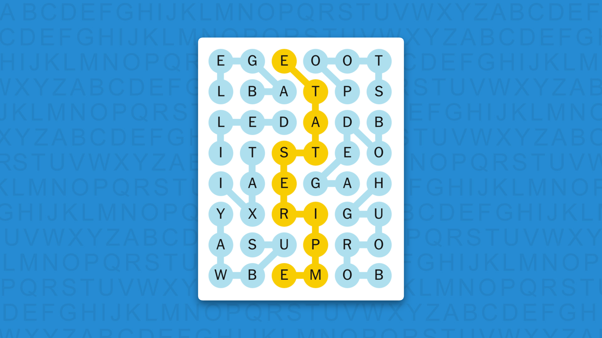 NYT Strands answer for game 861 on a blue background