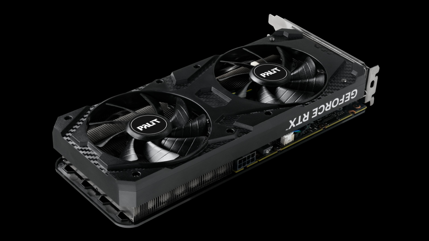 Palit GeForce RTX 3060 Infinity 2 OC graphics card shown at an angle